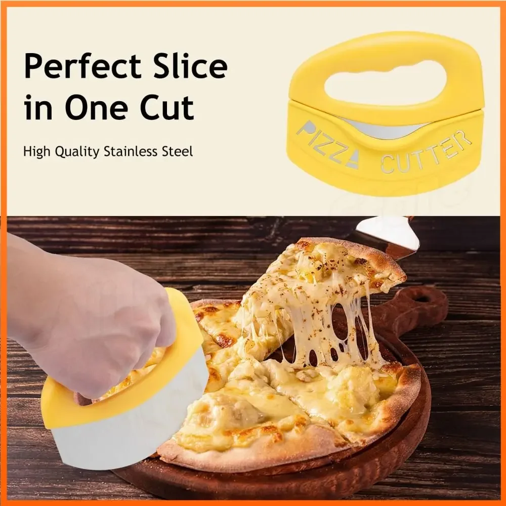 Pizza Cutter Wheel Food Chopper Super Sharp Stainless Steel Pizza Cutting with Protective Sheath Multi Function Pizza Knife