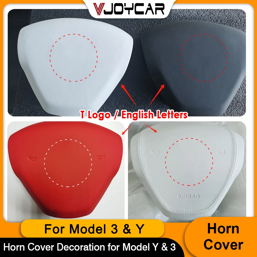 Horn Cover Decoration for Steering Wheel Designed for Tesla Model 3 Model Y Logo and Letters Option