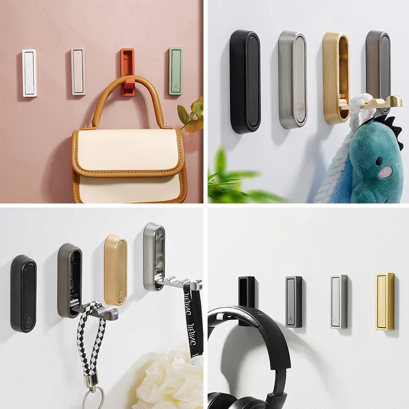 1-3pc Folding Wall Hook Concealed Towel Coat Hanger Bathroom Wardrobe Door Hooks Home Heavy Duty Flip Down Robe Hook Storage - view 5