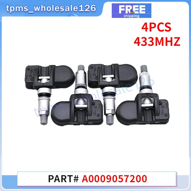 4PCS/Lot Tire Pressure Monitoring Sensor A0009057200 For Mercedes-Benz W246 C117 W212 X156 C63 AMG CL550 E350 GLK350 TPMS 433MHZ