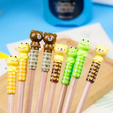 Deli 0506 Non-sharpening Cute Pencils Pen Cap Lead Students Writing Pens School Stationery Pencil For Kids Office Supplies