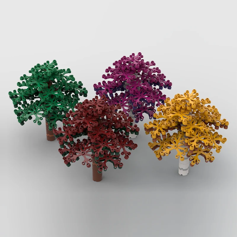 도시 스트리트 뷰 모델 MOC 빌딩 벽돌 다채로운 나무 디오라마 모듈 형 기술 선물 휴일 조립 어린이 장난감