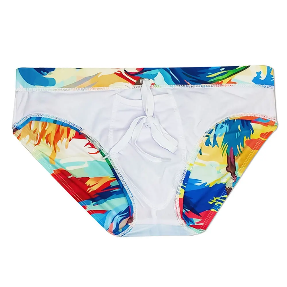 New men's day-print swimming trunks cross-border sports briefs men's UXH361