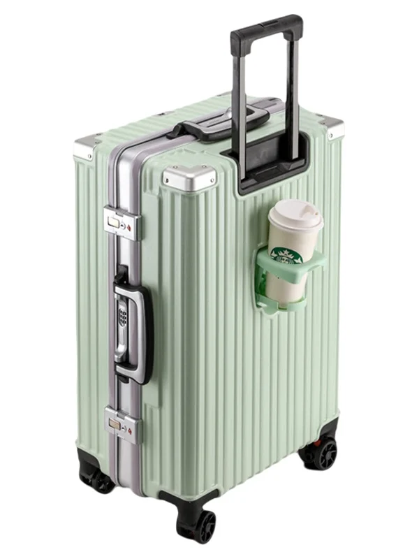 

Новый большой чемодан 2025 года с подстаканником и USB-портом, дорожная сумка из полиэстера с колесами и застежкой-молнией