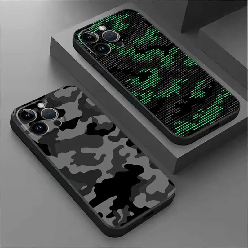 Camouflage Pattern Camo Military Army Phone Case for iPhone 14 13 Pro Max 11 12 MINI XS XR X 7 8 6 6S Silicone Cover