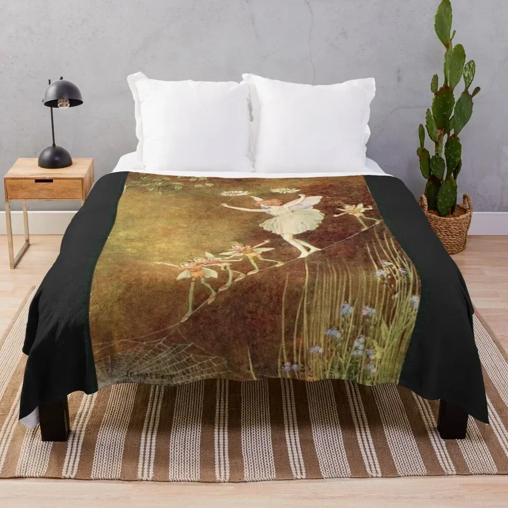 

“It Was Very Difficult at First” by Ida Rentoul Outhwaite Throw Blanket Soft Bedroom Blanket for Night Sleeping