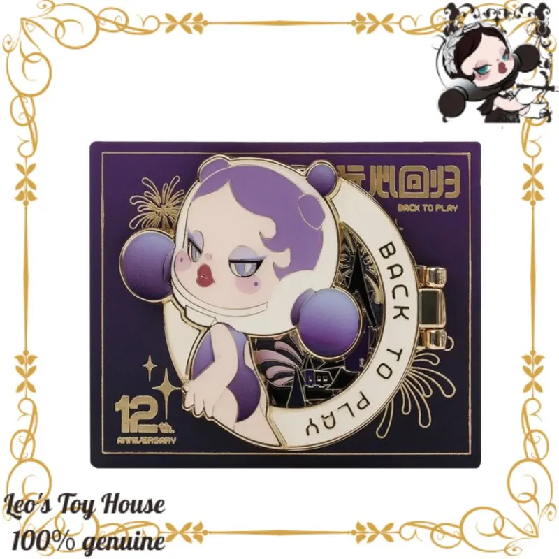 

POPMART Skullpanda Enamel Pin 12Th Anniversary Limited Edition Back To Play Trendy Collectible Toy Accessory Customized