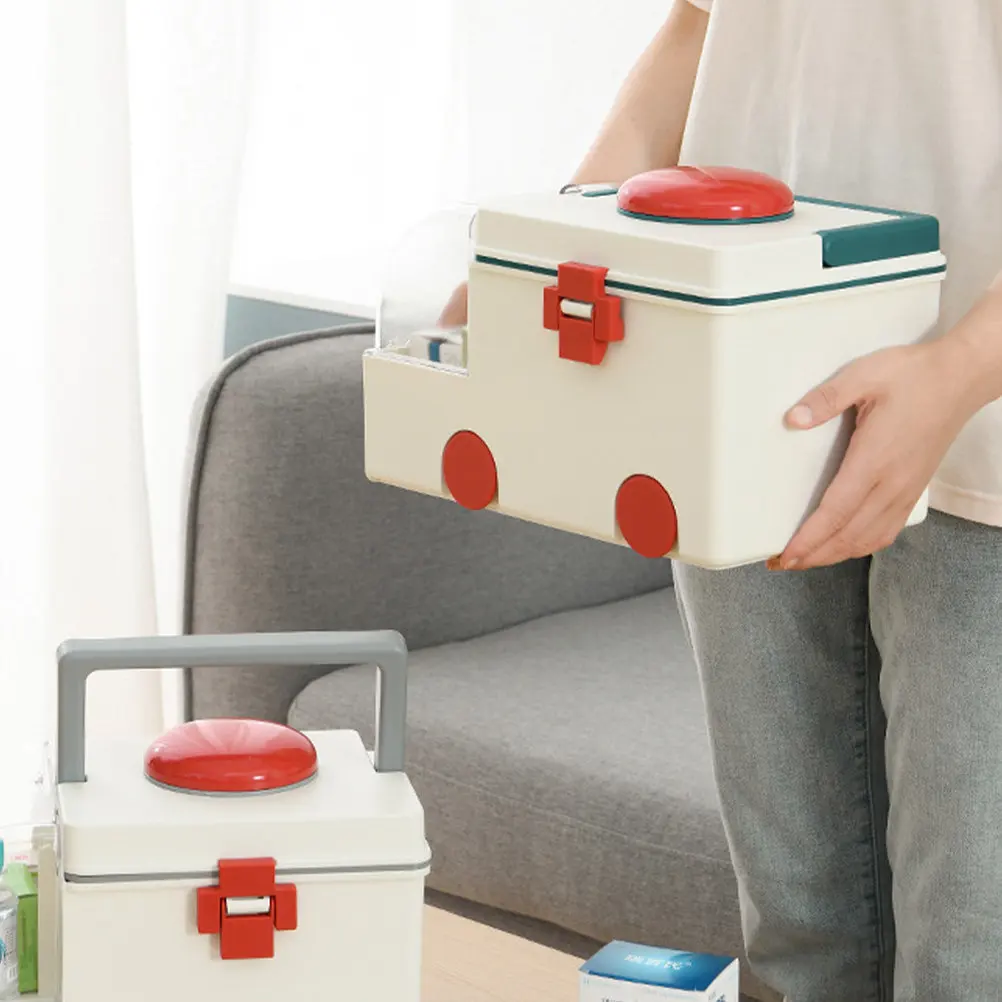 

Large Aid Box Heavy Duty PP As Plastic Medicine Storage Case for Home Outdoor Emergency Travel Sports Team