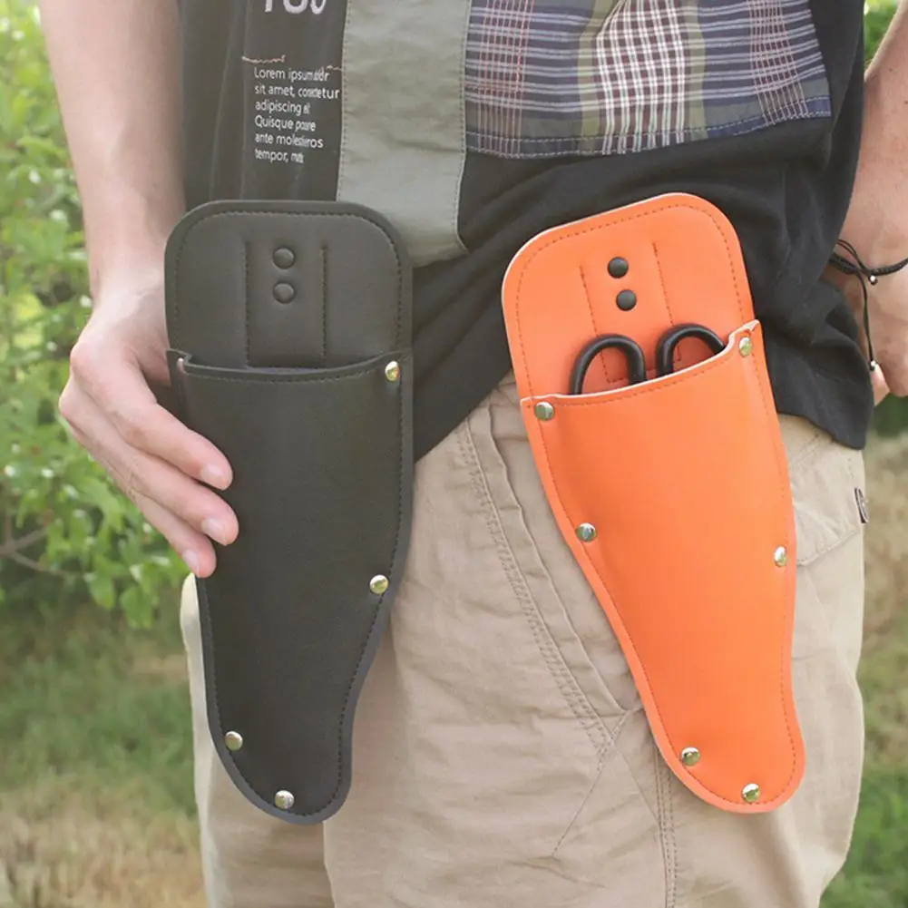 Locking Mechanism for Scissor Safety Gardening Shears Holster Faux Leather Protective Cover Garden Pruner Sheath for Pruner