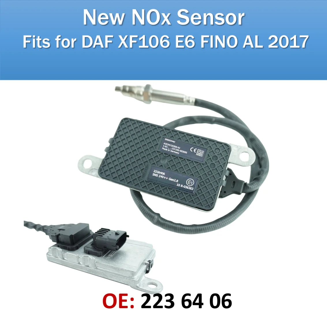 2236406 Original NEW Nitrogen Oxygen NOx Sensor For DAF XF106 E6 FINO AL 2017