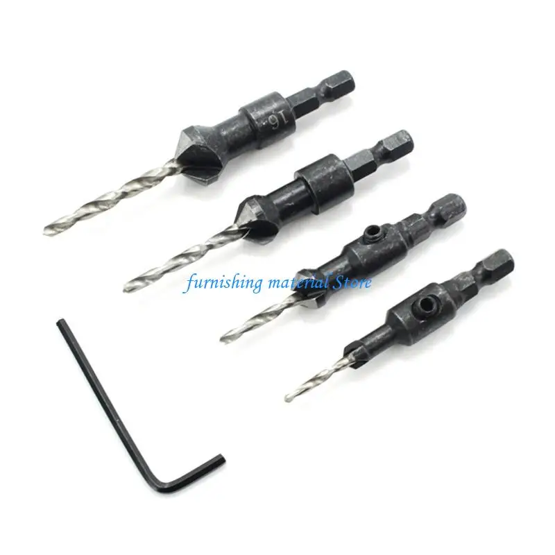 

Y5GD Countersink Drill Bit Set Shank Counter Sinker Drill Bit for Wood High Speed Steel Tool Set