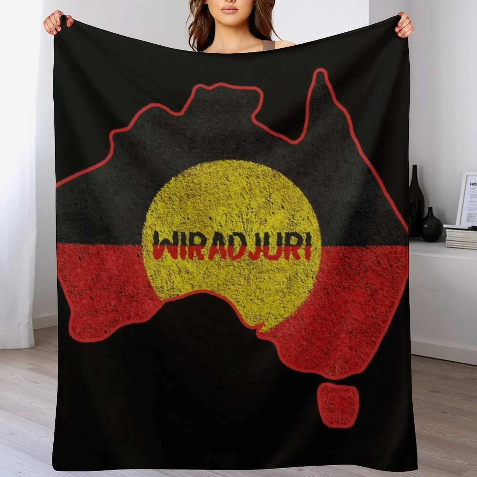 

Aboriginal Map Wiradjuri Throw Blanket Blankets For Bed Shaggy Soft Big Blankets