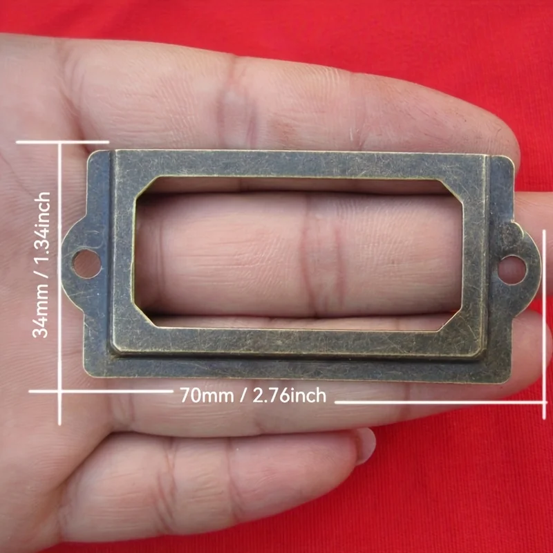 12Set of Metal Vintage Handles，Label Clip，File Drawer Labels，with Card Slot，for cabinet、Drawer、Cabinet、Furniture Hardware Access