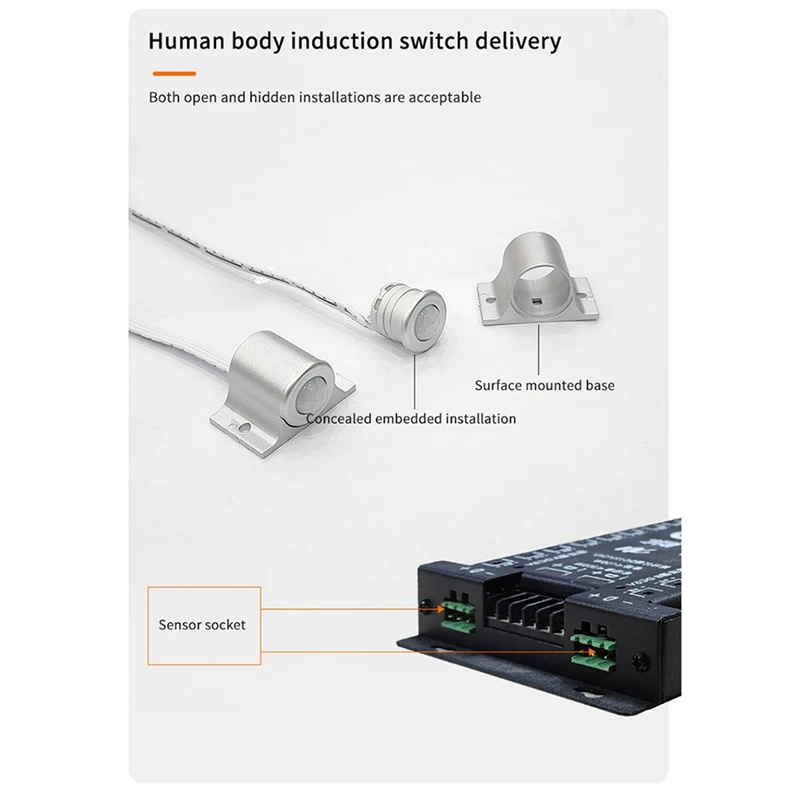 Controlador de luz de banda de rodadura de escalera, luces de paso con Sensor inteligente, luces de escalones de pasamanos con controlador