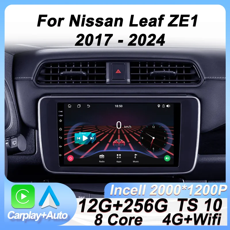 

2Din Car Radio Multimedia Player Android 14 For Nissan Leaf ZE1 2017 -2024 Autoradio CarPlay Monito Carplay GPS Navigation DSP