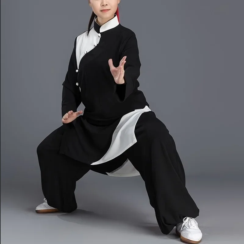 Uniforme tradicional chino de manga larga para mujer, uniforme de Kungfu, uniforme de Tai Chi, ropa de ejercicio, Wushu, 12445