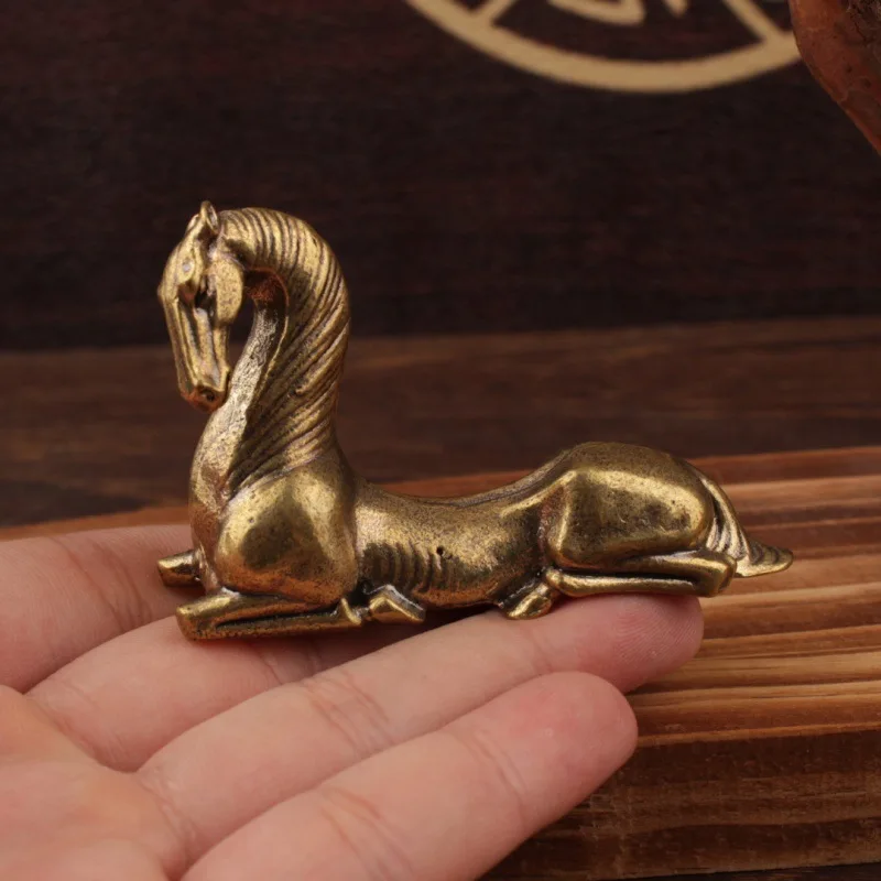 1/2Pcs ornament is a success, creative handlebars, zodiac horse solid bronze handicrafts, Chinese retro horse