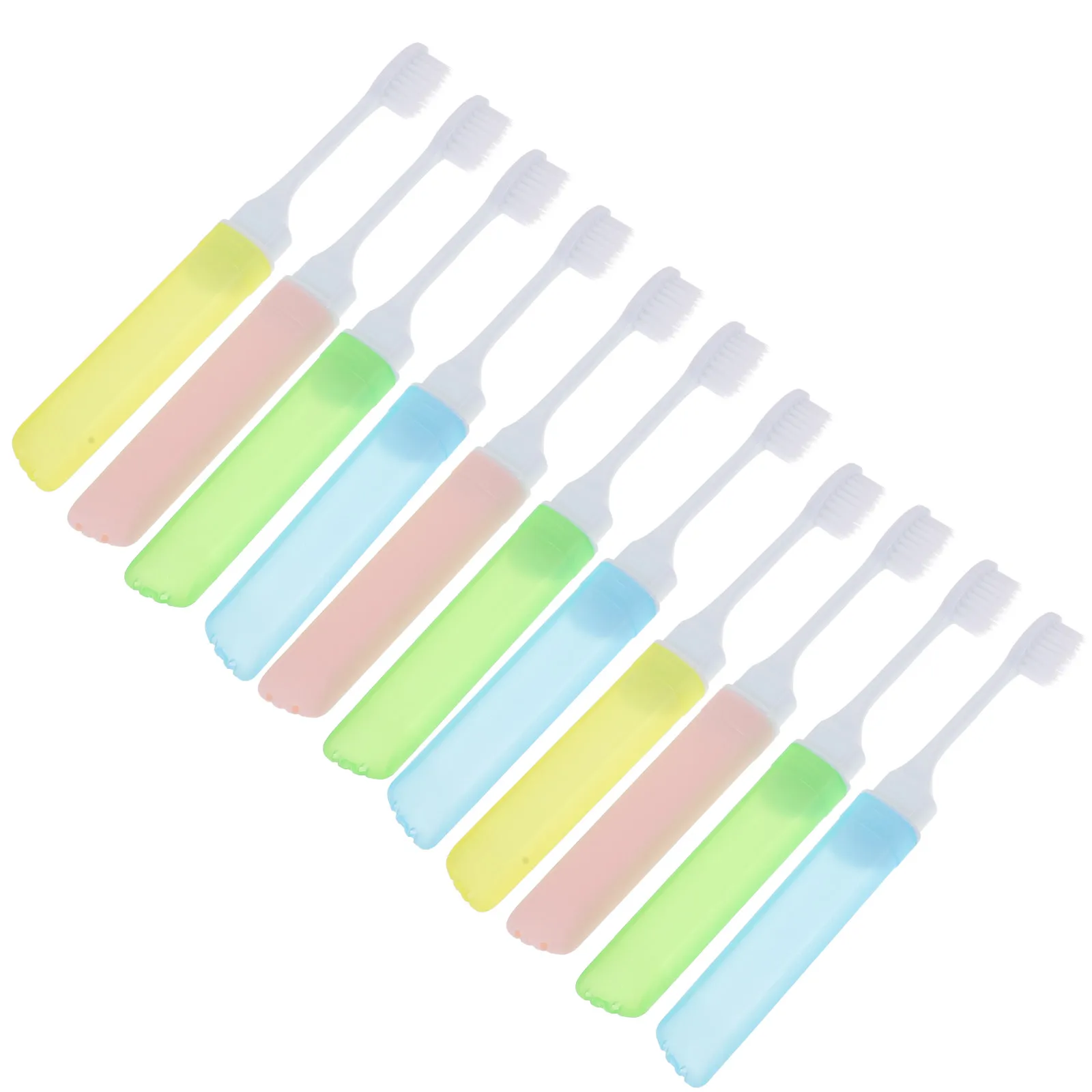 

12pcs Foldable Toothbrushes Portable Travel Brushes Personal Care Teeth Nylon Mini Size Lightweight PP Material