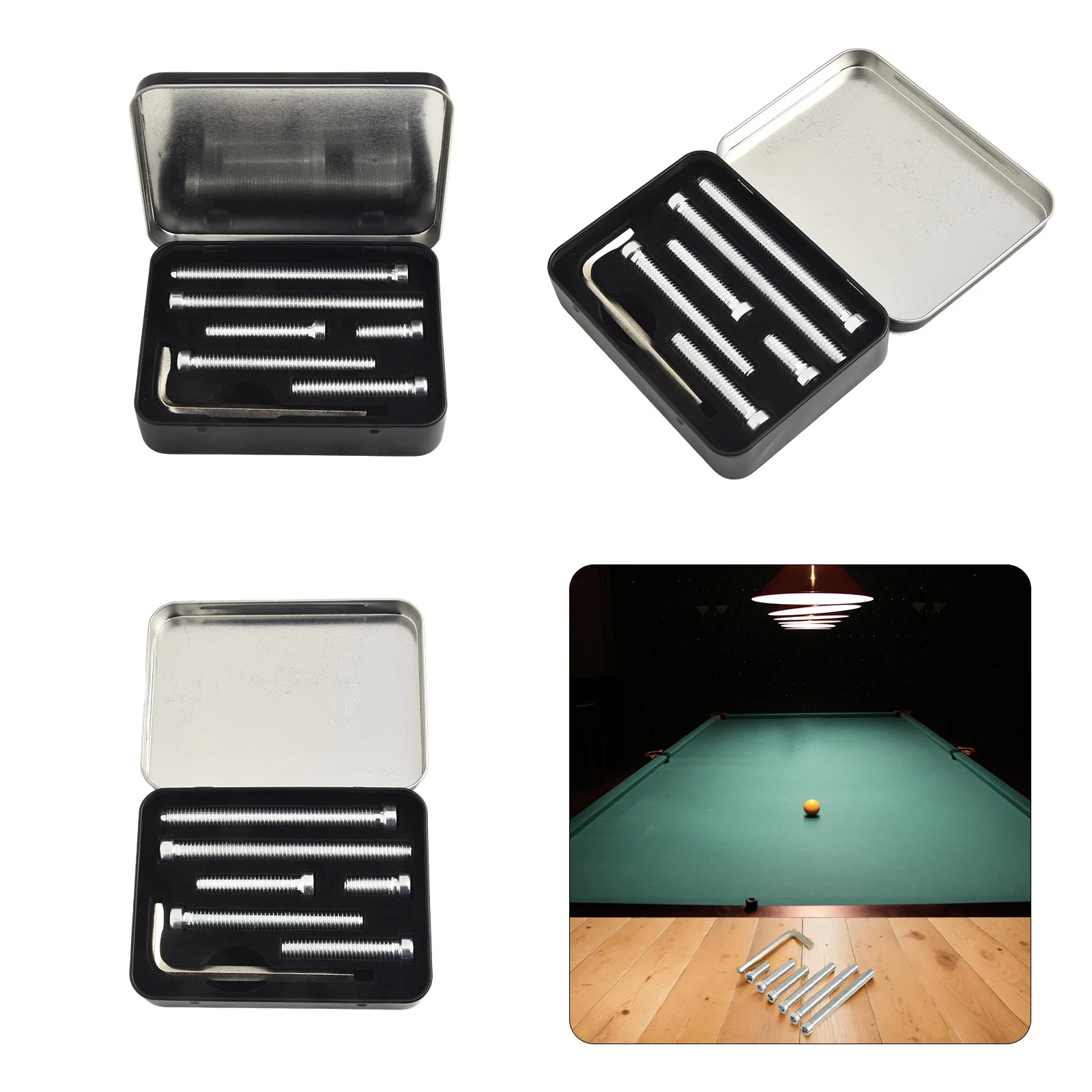 

Pool Table Setup Weight Bolts Metal Storage Box For Cue Pool Cue Weight Screw Installation Storage Box Included
