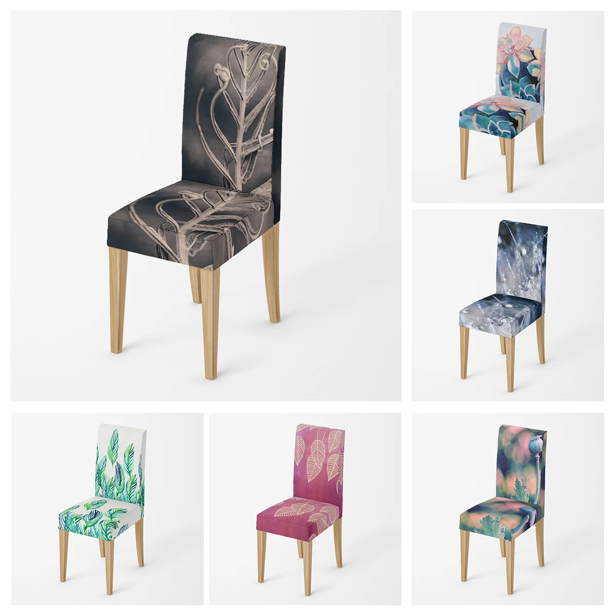 Home chair Covers kitchen adjustable dining elastic fabric chairs cover wedding Desk stretch back restaurant decro retro flower