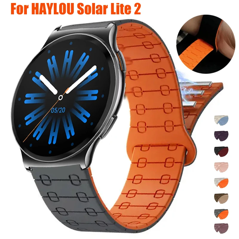 For HAYLOU Solar Lite 2 Magnetic Silicone Strap For HAYLOU Watch 2 Pro/3 4 4S/RS5 R8 S8 S6/Solar 5/PlusRT3/GST GST Lite Bracelet