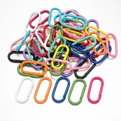 5Pcs Oval Spring Clasps Carabiner Keychain Openable Leather Bag Handbag Strap Buckle Connector DIY Jewelry Making Pendant