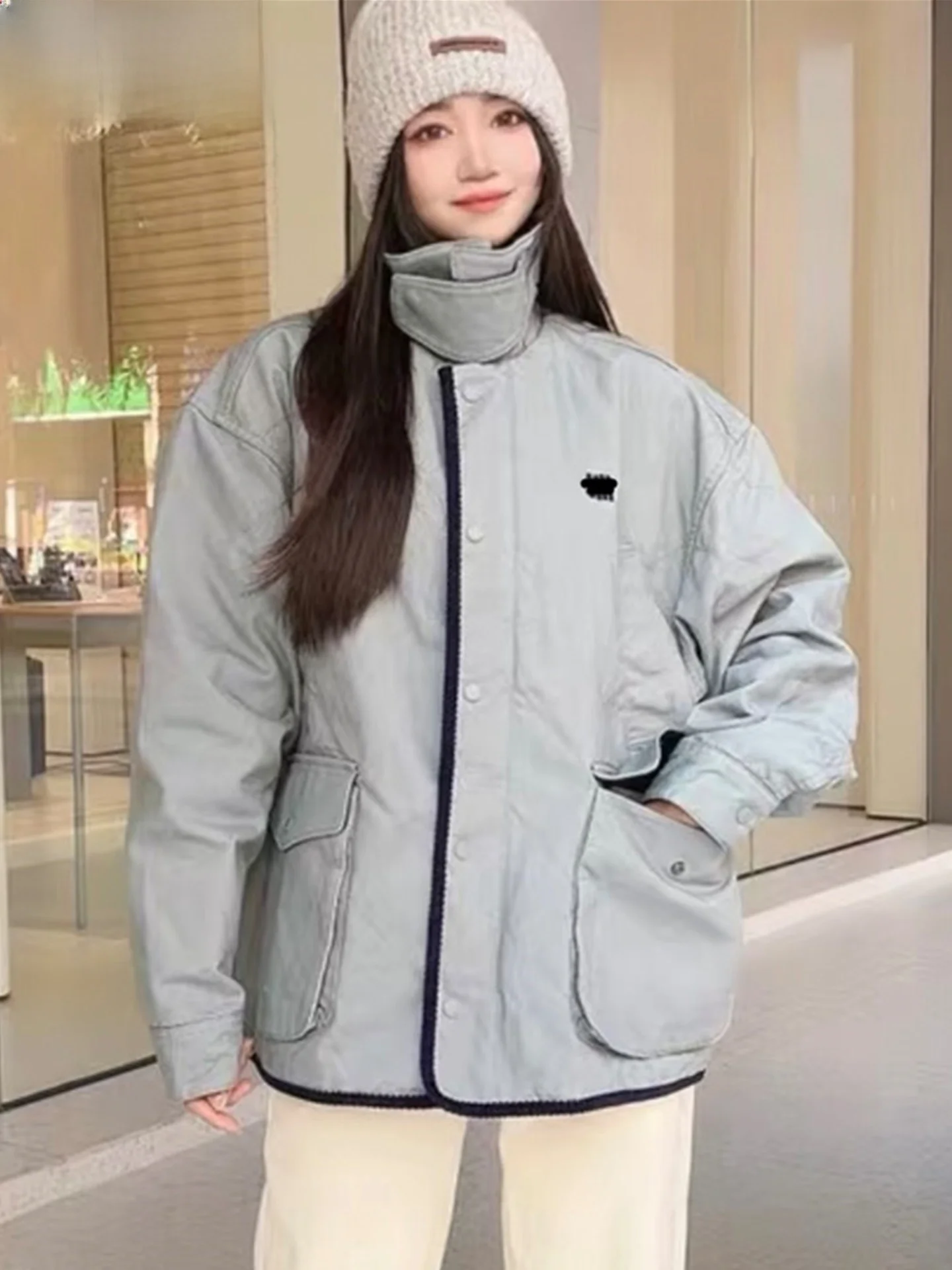 

Loose Fit Workwear Jaet Men's Women's High Version Autumn Winter New Sle Five Bars American Sle Outerwear Coat