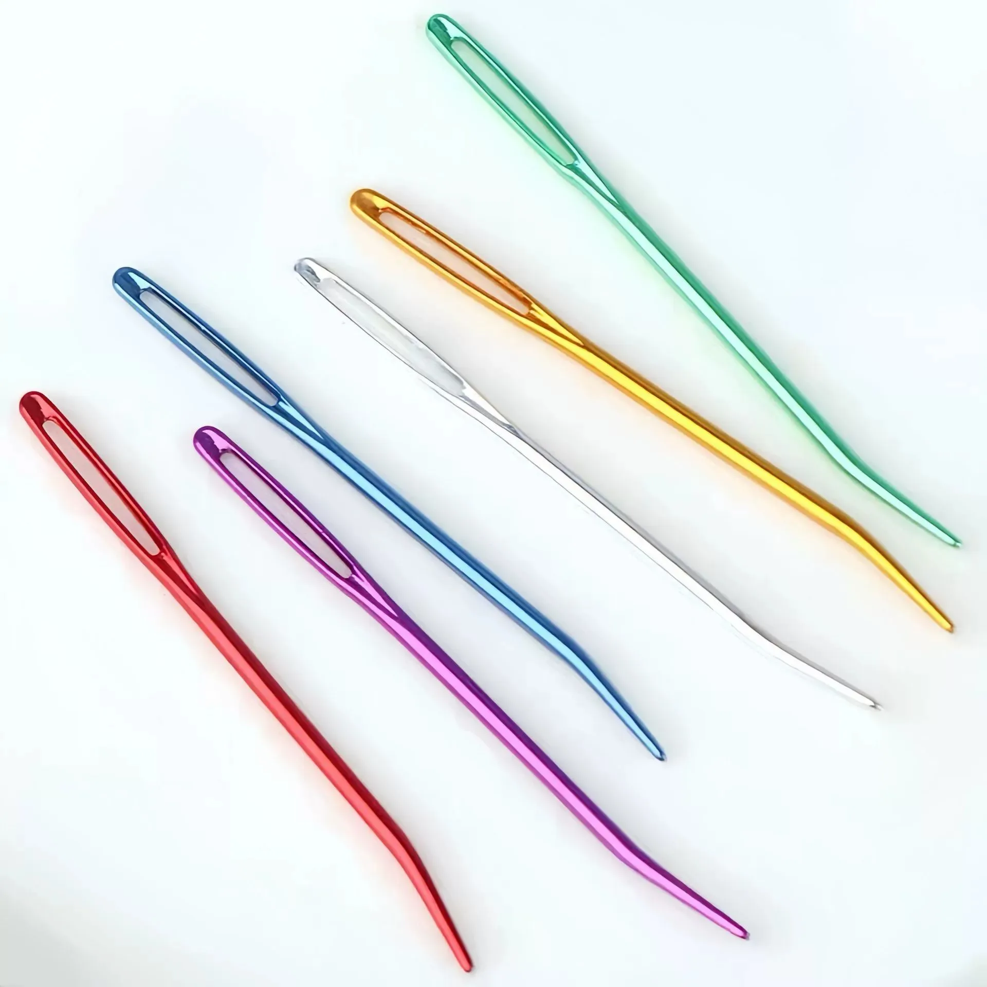 MIUSIE 20pcs Yarn Knitting Needles Tapestry Large Eye Curved Tip Needles Sewing Pins Set DIY Household Sewing Tools