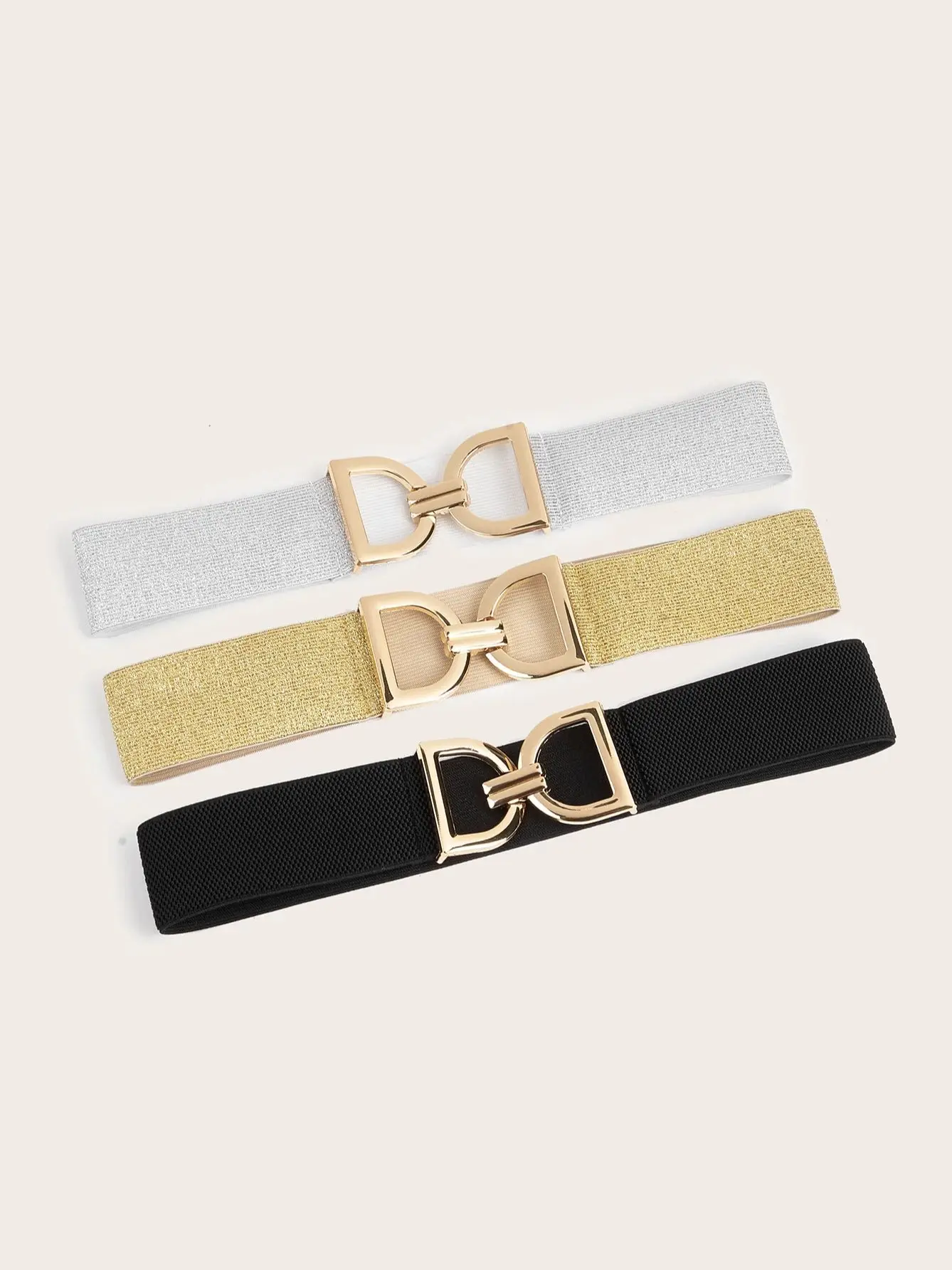 Fashionable elastic rubber belt with D-shaped buckle