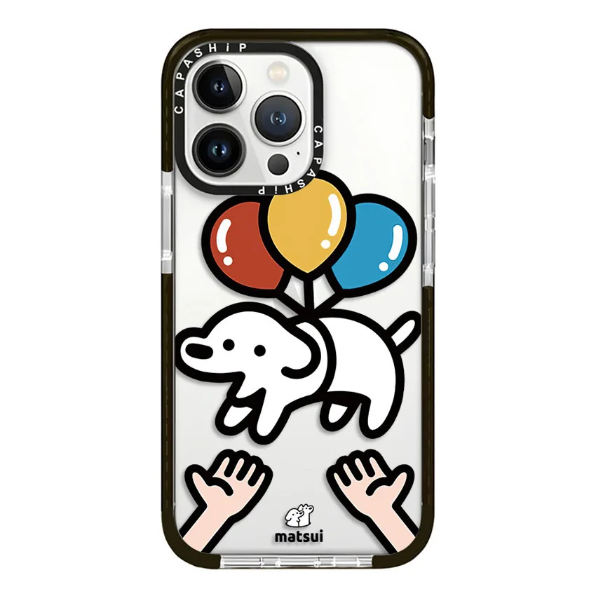 Cartoon Balloon Daydream Dog Case For iPhone 15 14 13 12 11 Pro X XS XR Max 7 8 Plus SE 2020 2022 Soft TPU Shockproof Back Cover