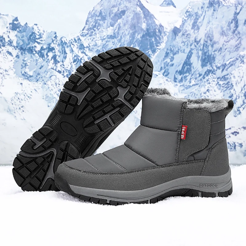 Men Winter Snow Boots with Fur Outdoor Sneakers Men Shoes 2025 New Male Warm Footwear Ankle Boots for Men Botines Botas Hombre