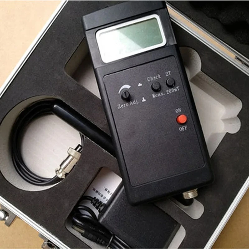 SJ200 Digital Gauss Meter Static Magnetic Field Tesla Tester 0-200Mt-2000mT with Adapter and Carrying Box