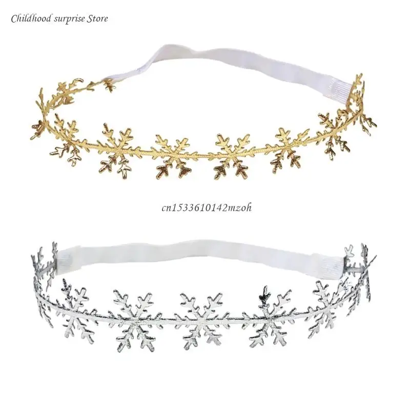 Christmas Headbands with Snowflakes Pattern Trendy Elastic Headdress Lovely Hair Accessories for Baby Girls Gift Dropship