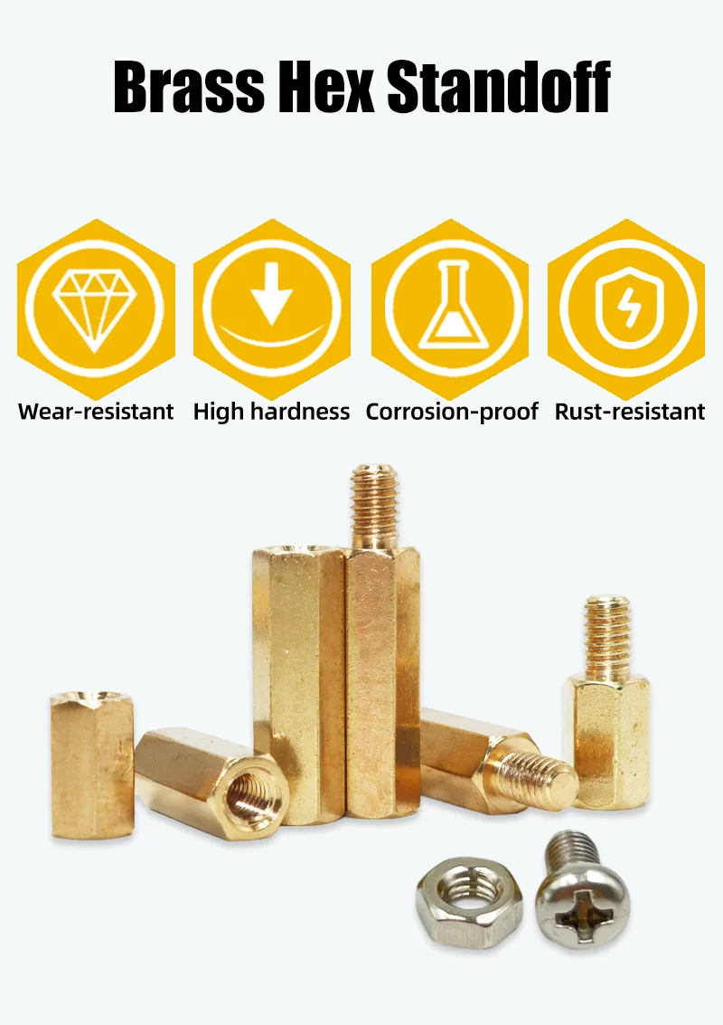 Messing Motherboard Standoff Spacer Säule M2 bis M5 für DIY Elektronische PCB Schaltung Schraube Bolzen Mutter Kit Männlich Weiblich Kupfer Spacer – Detail 1
