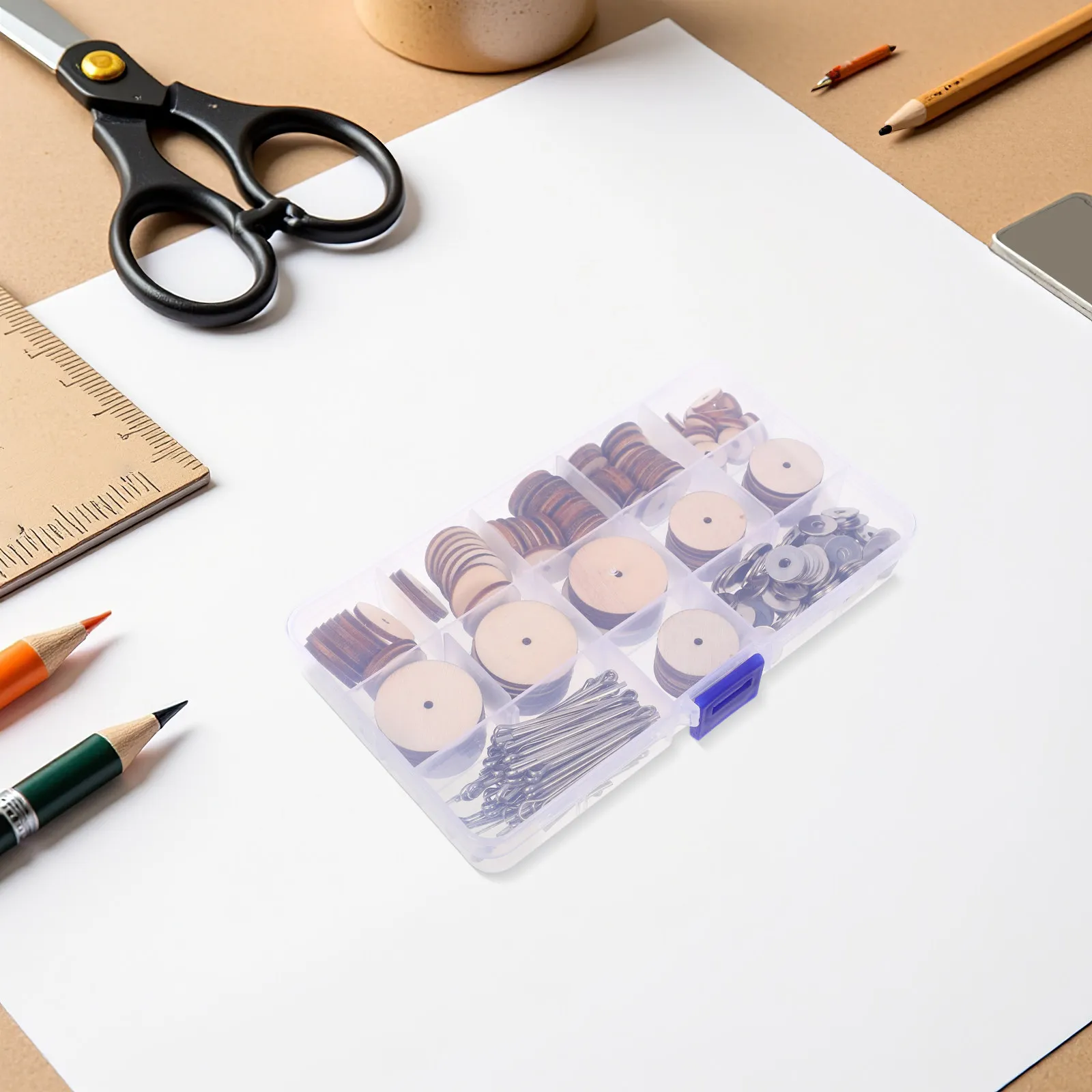 

1Set Wood Bear Joints Cotter Pin Fibreboard Discs DIY Movable Safety Connectors for Articulated Soft Animal Making Accessories