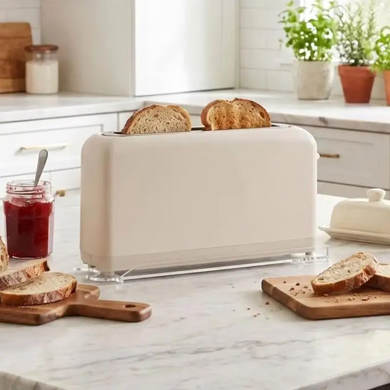 J6PE Non-Slip Toaster Tray with Four Integrated Rubber Pads, Adds Countertop Grip to Help Limit Unwanted Shifting During Routine