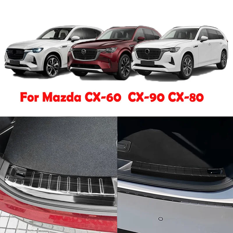 

For mazda CX-60 CX 60 CX-80 CX-90 2022 2023 2024 2025 steel Rear Bumper Protector Door Sill Trunk Tread Plate Cover Accessories