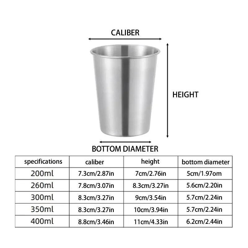 Single-layer Stainless Steel Outdoor Camping Beer Cups Large-capacity Water Cups Curling Cups Milk Tea Coffee Cups