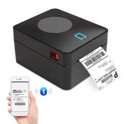 Thermal Label Printer, BLUETOOTH / USB 4X6 Shipping Label Printer for Shipping Packages,Support Windows/Mac/iOS/Android Black