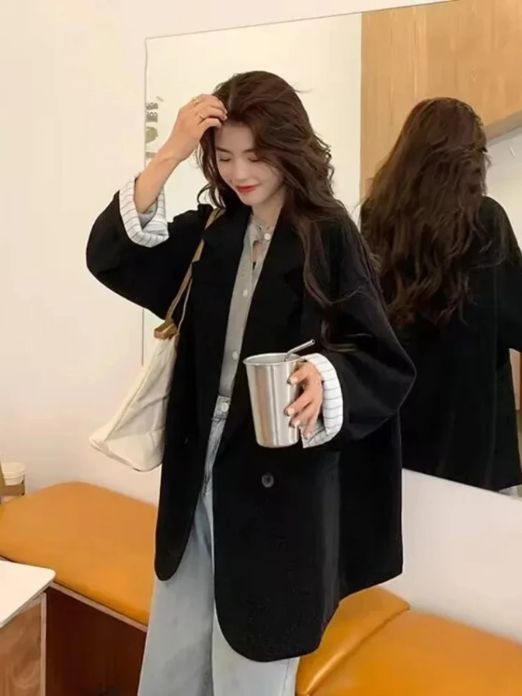Spring Autumn Elegant Women's Blazer Korean Fashion Women Jacket Vintage Luxury Female Coats Splice Office Fashion Lady Clothing