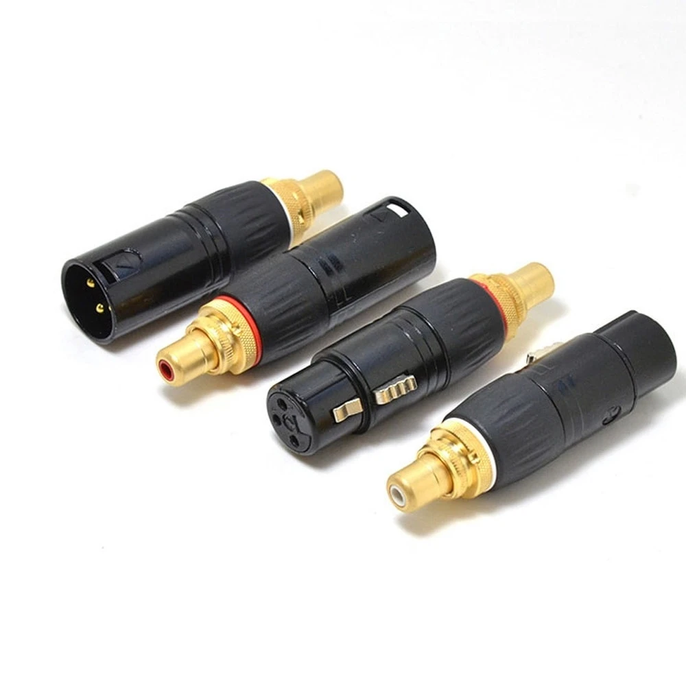 4Pcs/set NEUTRIK HIFI Audio Connector RCA To XLR Male Female Plug Gold Plated Connector Plugs
