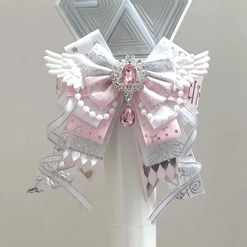 Women's Bow Tie Clips Original Handmade DIY Lolita Bags Clothing Collar Flowers Angel Wings Concert Light Stick Accessories Bows