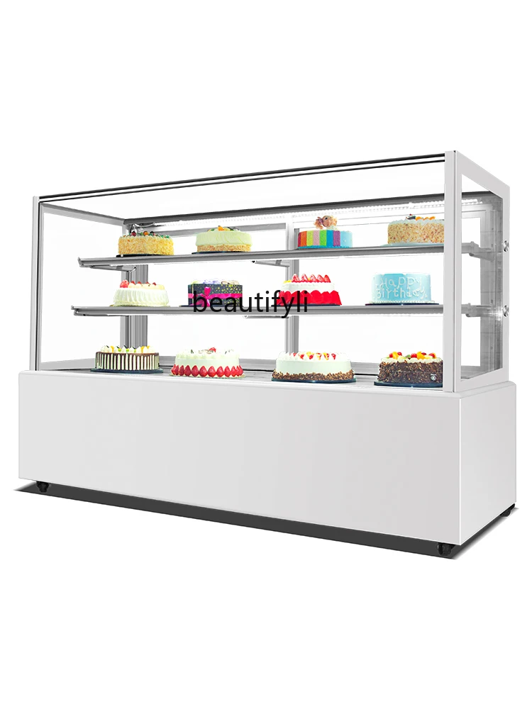 Cake Counter Refrigerated Display Cabinet Mousse Fruit Cooked Food Fresh Cabinet Water Bar Commercial Pastry Dessert