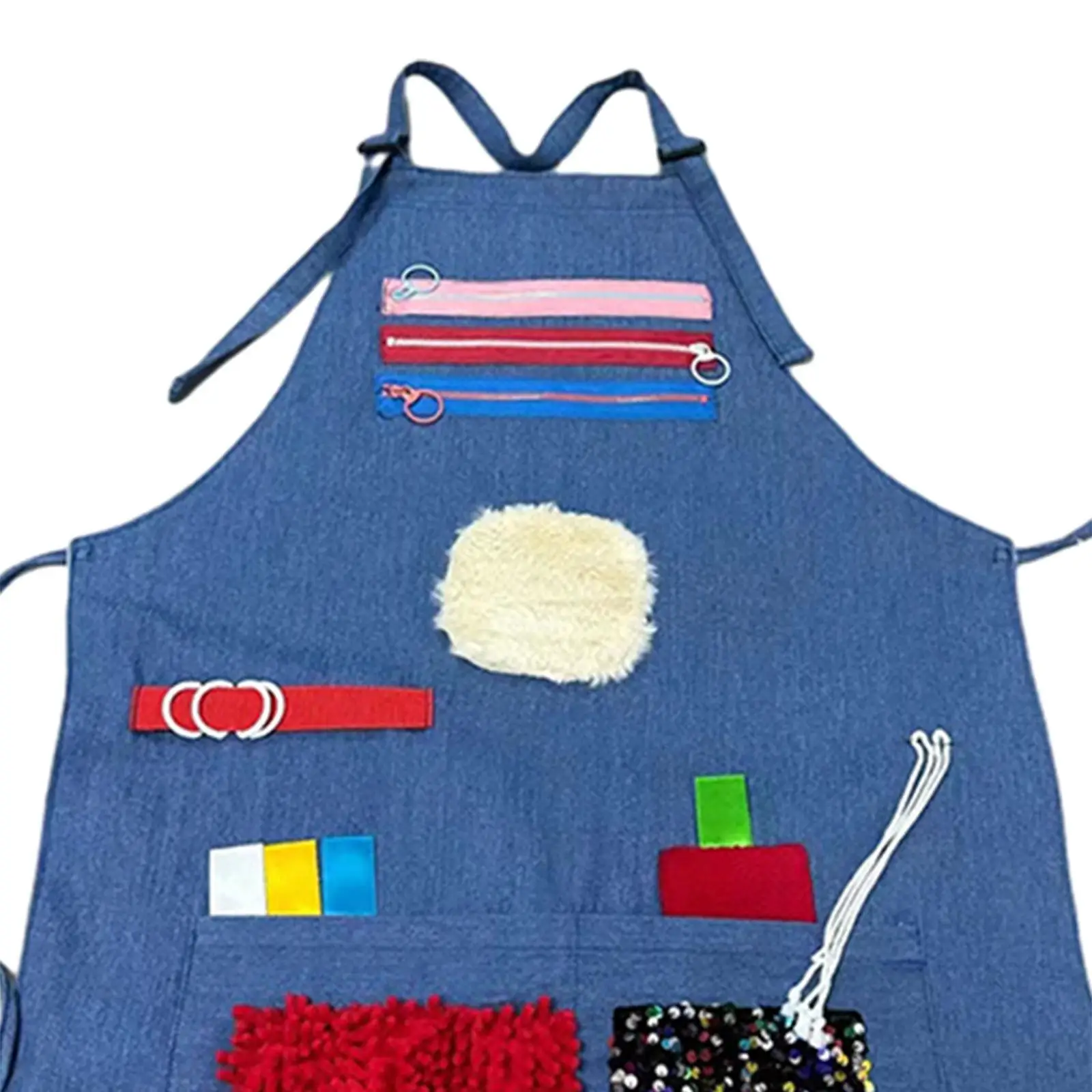 Fidget Blanket Improves Dexterity Multiple Uses Fidget Apron for Elderly Memory Loss Kids Sensory Training Patients