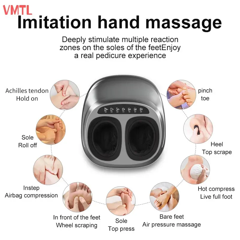 leg Electric Shiatsu Foot Massage Machine Air Compression Kneading Roller Massager Infrared Heating Therapy Health Care