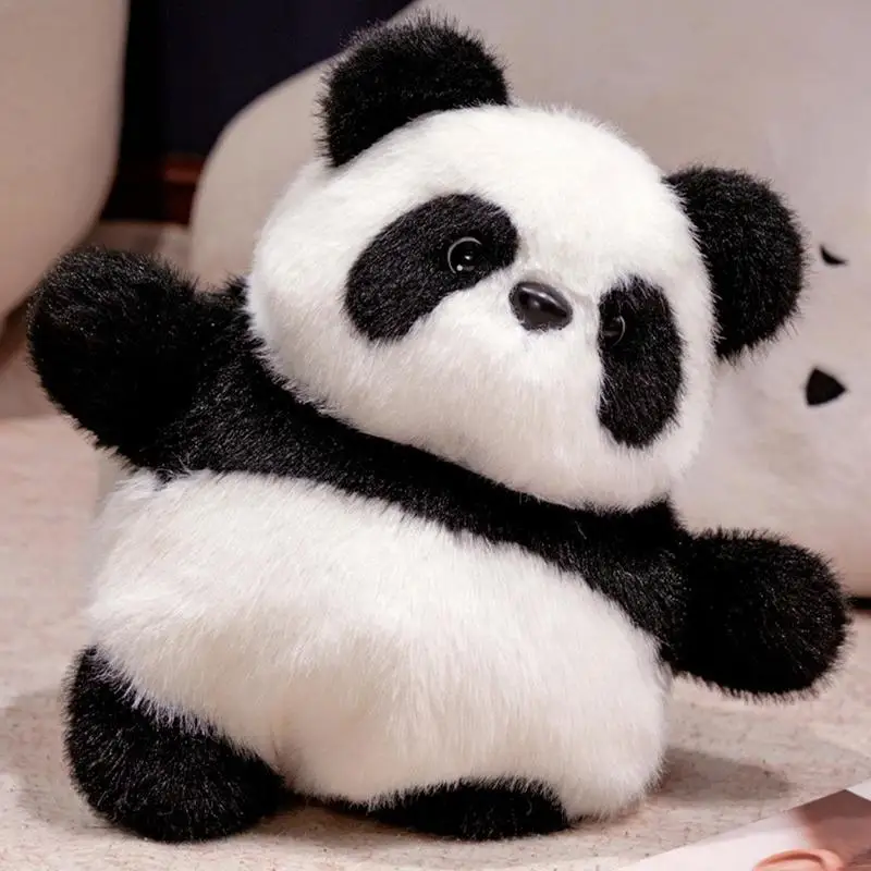 Reversible Animal Plush Cute Panda Bear Plush Toy Soft Touch Double-Sided Puppy Zipper Dolls For Children's Sleeping Partner