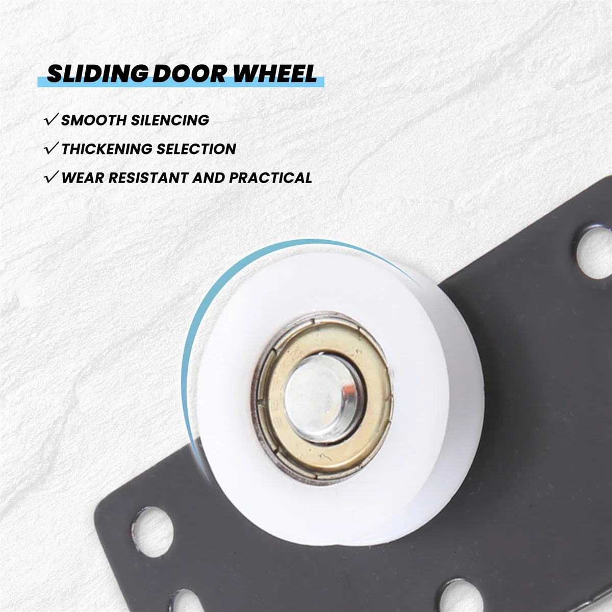 4Sets Sliding Door Wheels Rollers Pulleys Runners for Cupboard Wardrobe Cabinet Smoothly & Mute Nylon Wheels image 2
