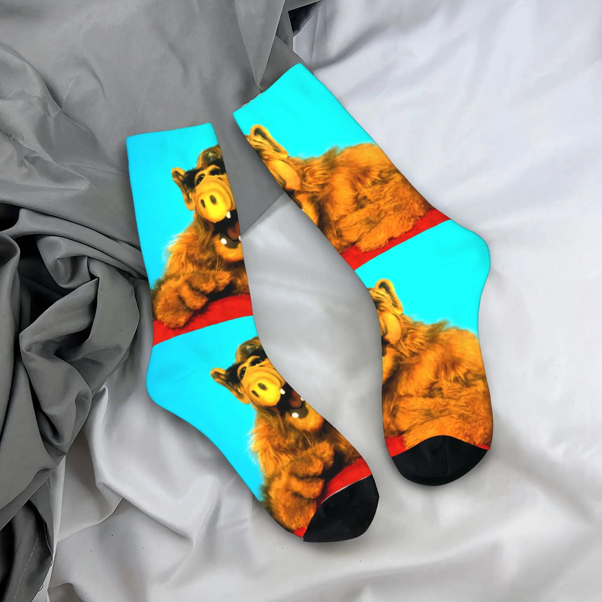 

Custom Cute Funny Alf Socks Women Men Warm 3D Printing Alien Life Form Sci Fi Tv Show Football Sports Socks