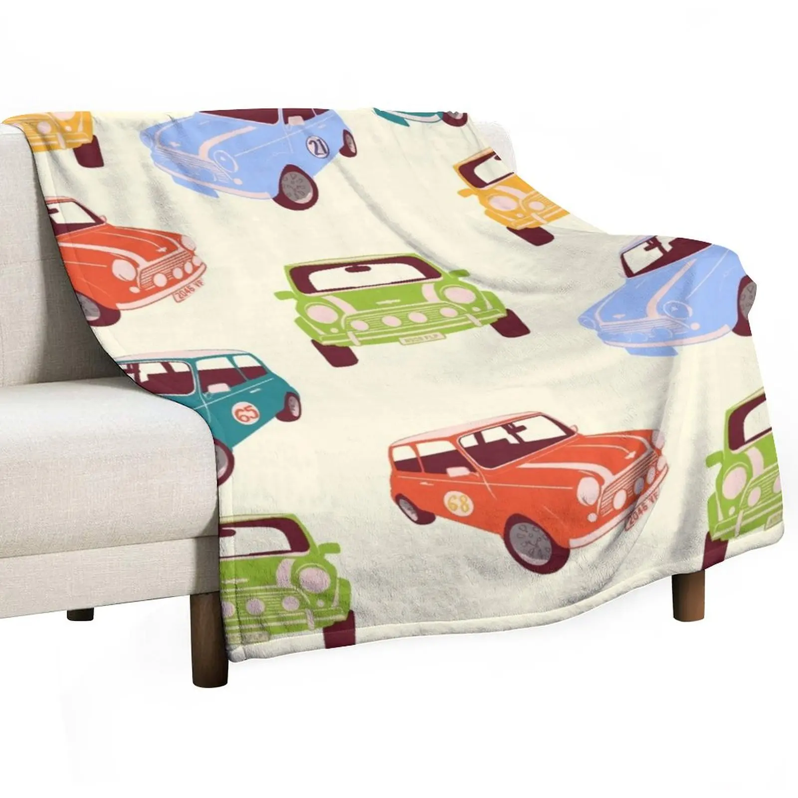 

Multicoloured Mini Coopers Throw Blanket Bed Kid'S Sofa Quilt Baby Blankets