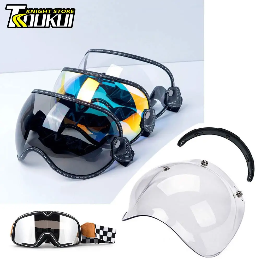 

Motorcycle Helmets Bubble Visors Glasses Windproof Mask Goggle Sunglasses Motocross Universal Windshield Helmet Accessories